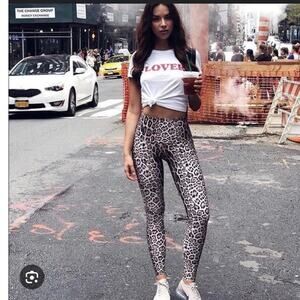 Onzie Leopard Cheetah Animal Print Leggings M/L